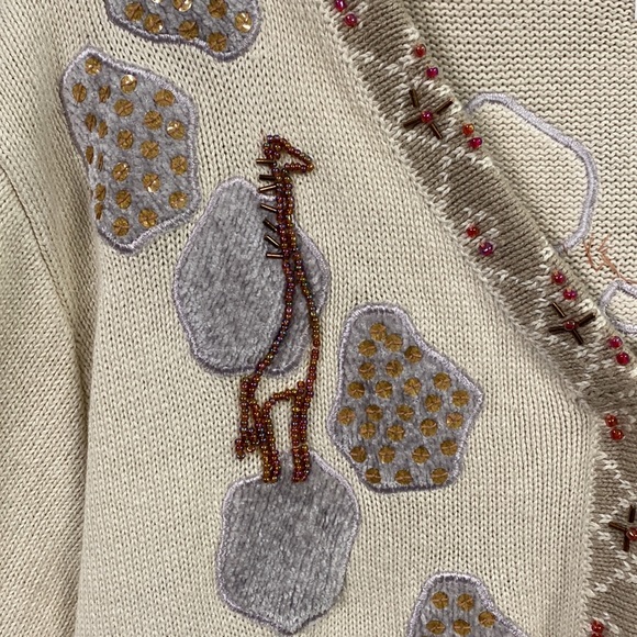 Vintage Storybook Knits cardigan sweater called Giraffe Language size large - Picture 10 of 11